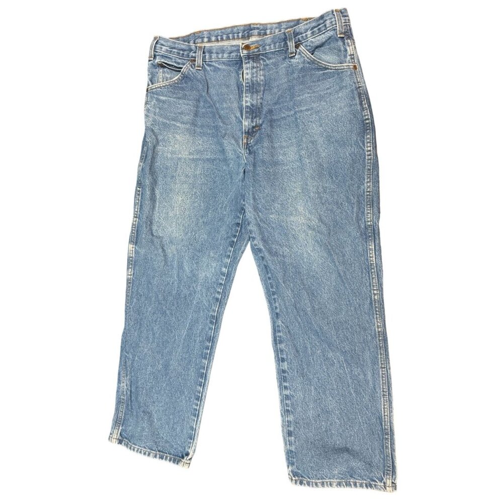Dickies Jeans Mens 38x30 Blue Denim 100% Cotton Straight Leg Everyday Comfort|F1